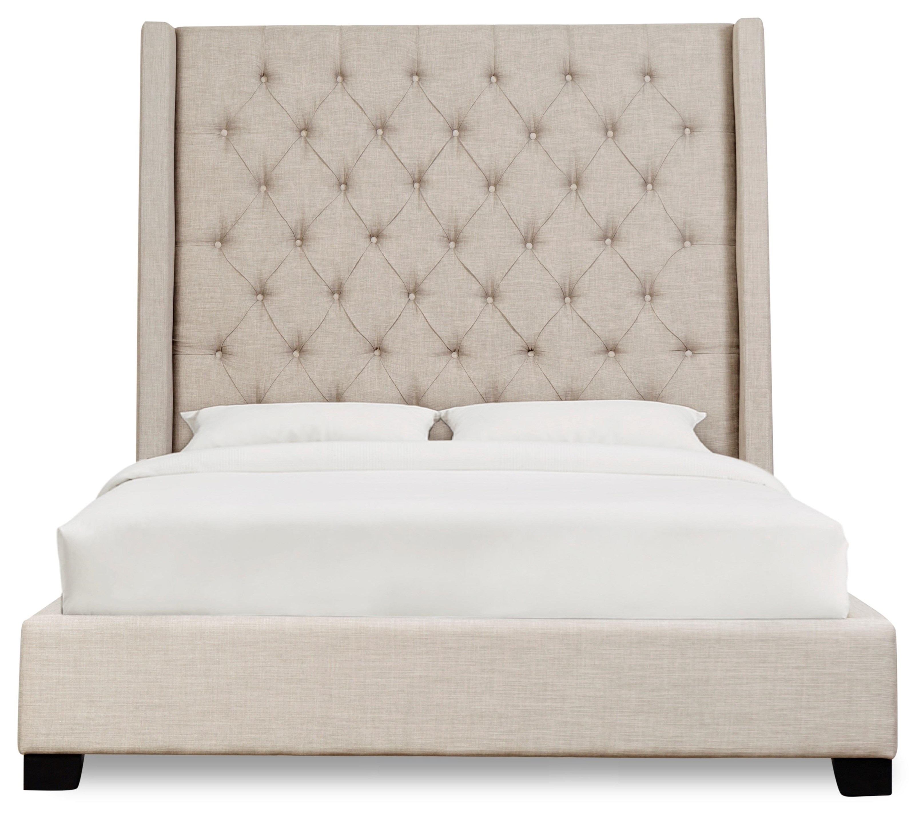 Standard westerly king upholstered panel shop bed